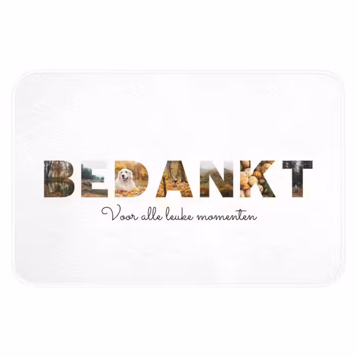 Gepersonaliseerde badmat - Bedankt - Lettercollage