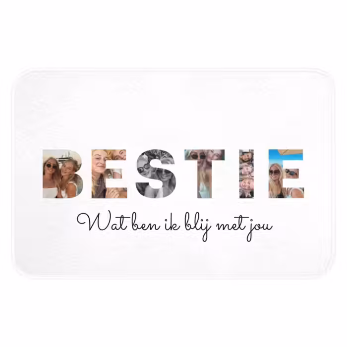 Gepersonaliseerde badmat - Bestie - Lettercollage