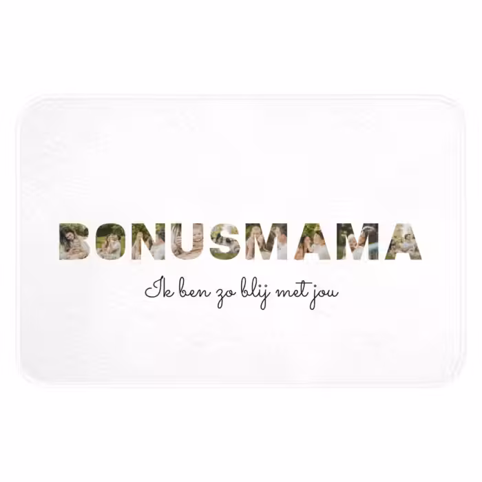 Gepersonaliseerde badmat - Bonusmama - Lettercollage