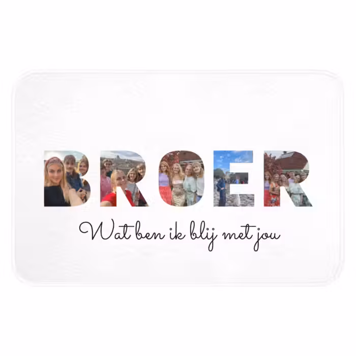 Gepersonaliseerde badmat - Broer - Lettercollage