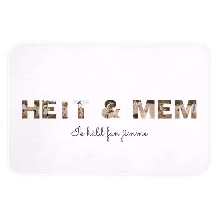 Gepersonaliseerde badmat - Heit & Mem - Lettercollage