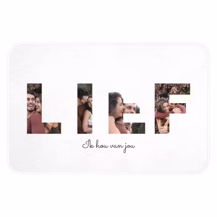 Gepersonaliseerde badmat - Lief - Lettercollage