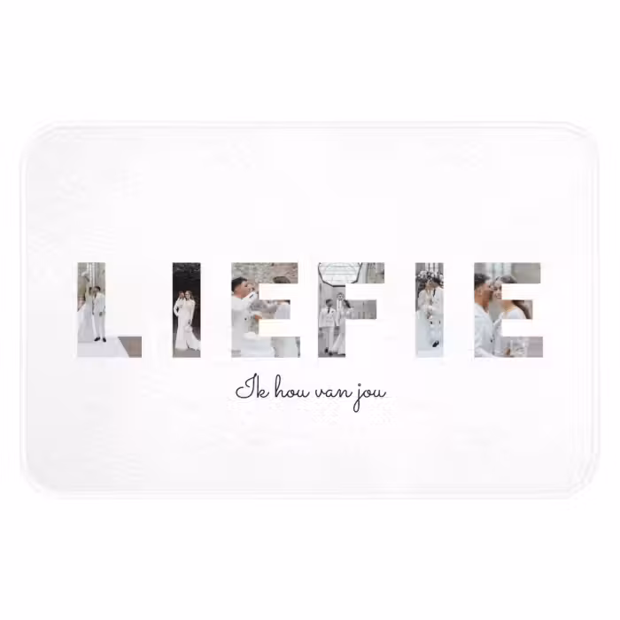 Gepersonaliseerde badmat - Liefie - Lettercollage