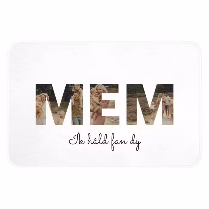Gepersonaliseerde badmat - Mem - Lettercollage