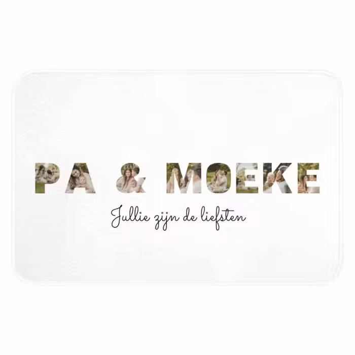 Gepersonaliseerde badmat - Pa & Moeke - Lettercollage