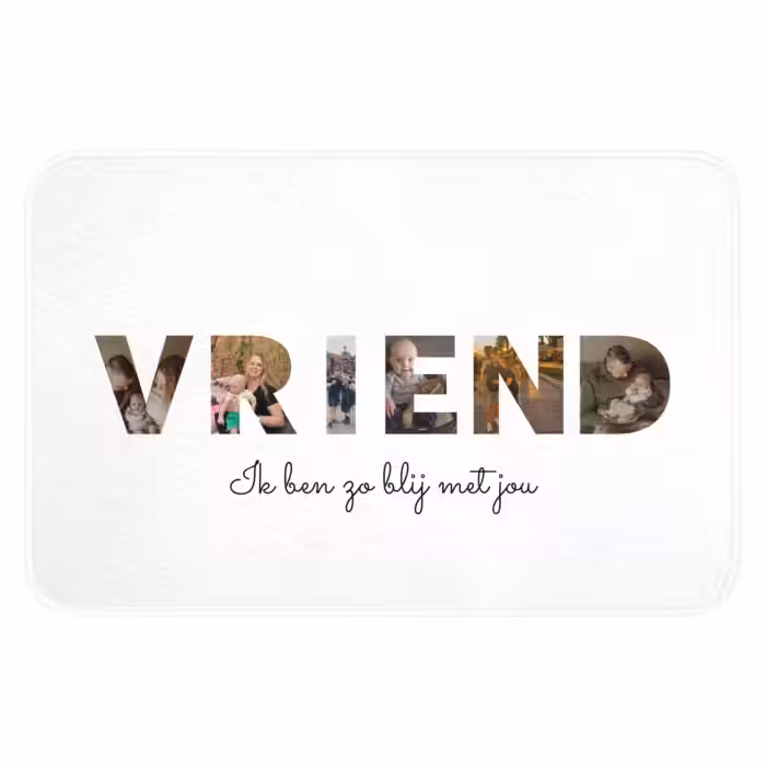 Gepersonaliseerde badmat - Vriend - Lettercollage