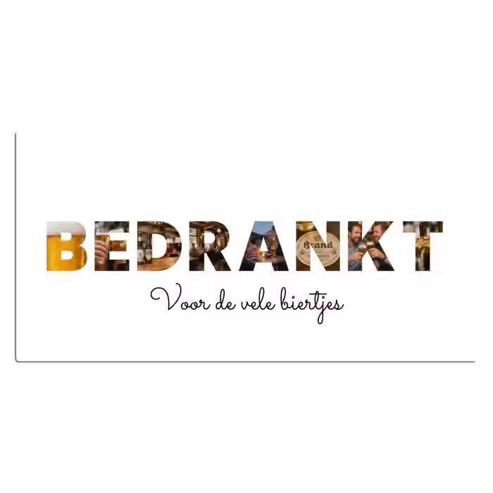 Gepersonaliseerde bureau onderlegger - Bedrankt - Lettercollage