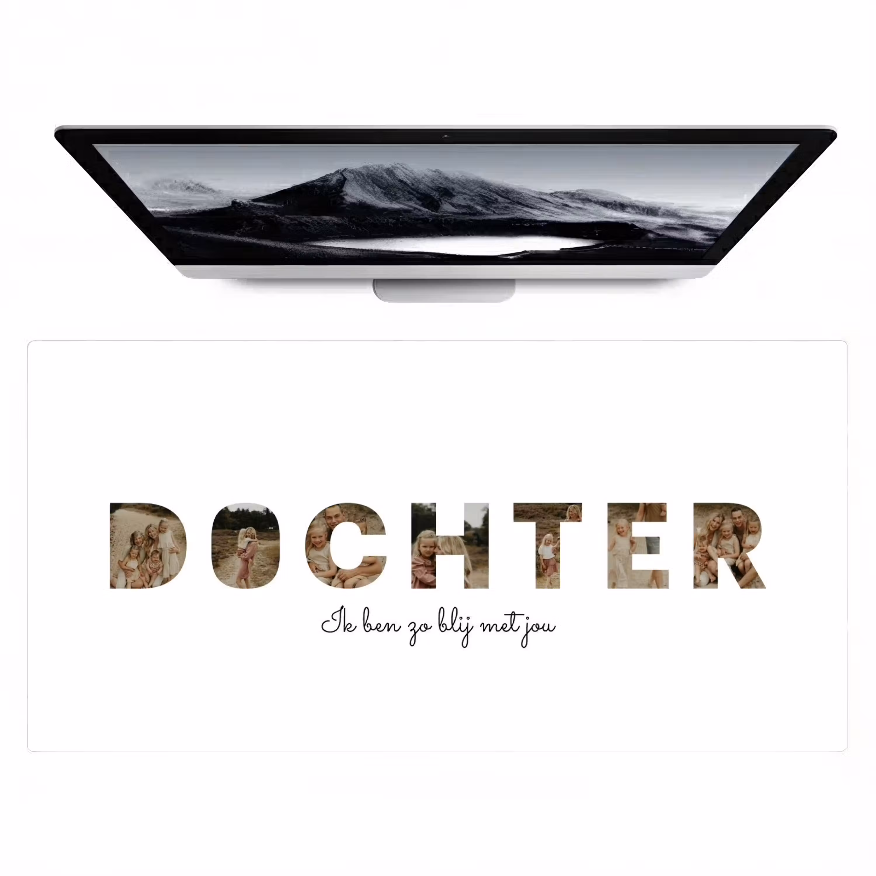 Gepersonaliseerde bureau onderlegger - Dochter - Lettercollage