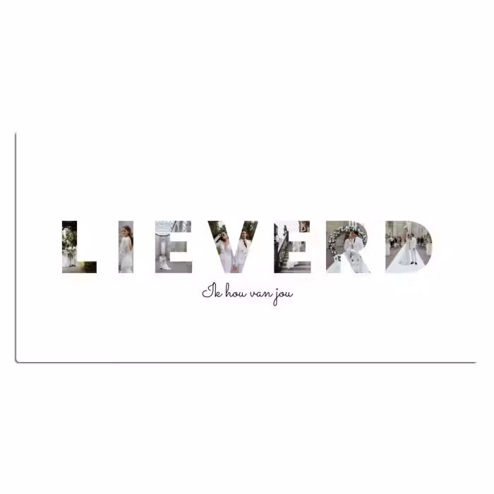 Gepersonaliseerde bureau onderlegger - Lieverd - Lettercollage