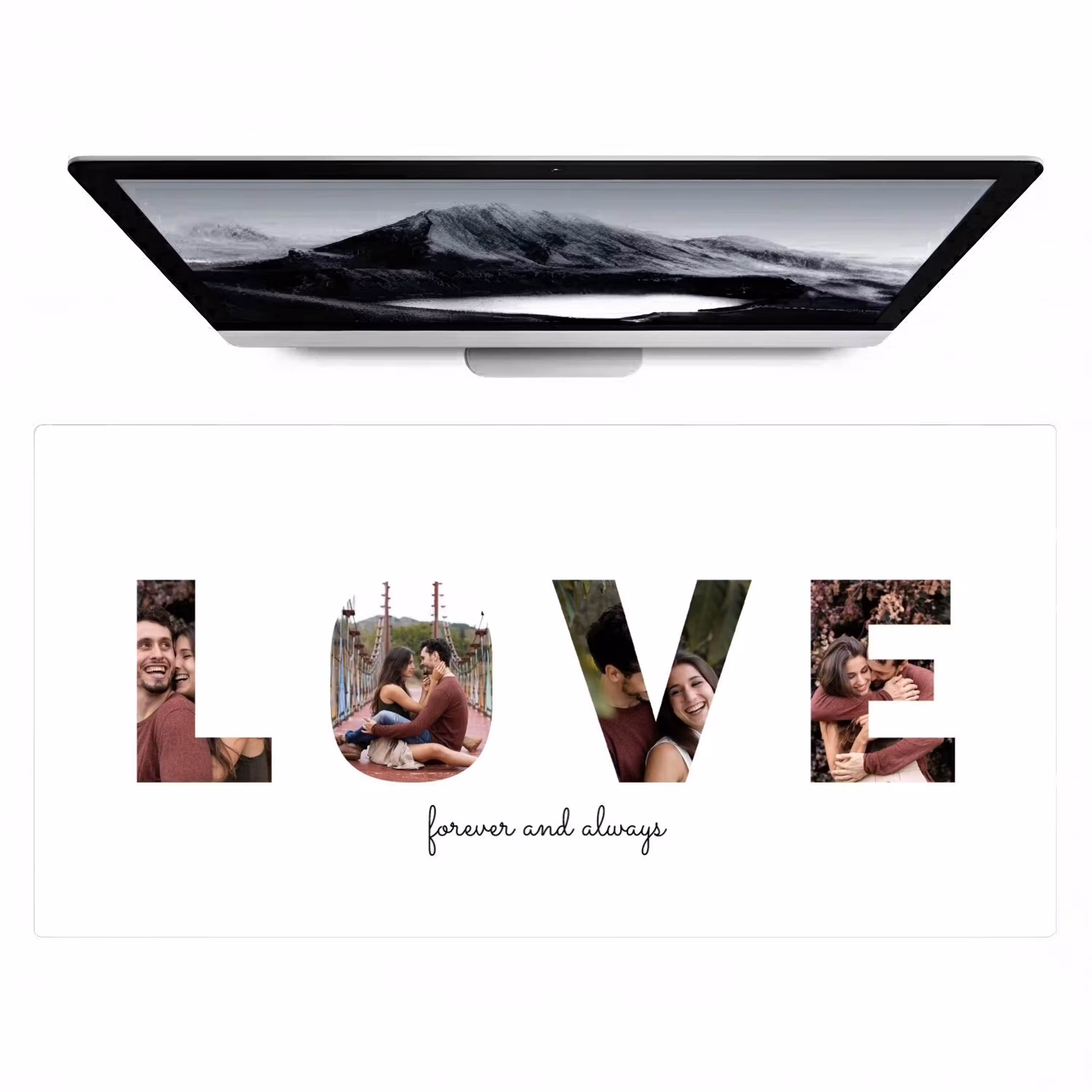 Gepersonaliseerde bureau onderlegger - Love - Lettercollage