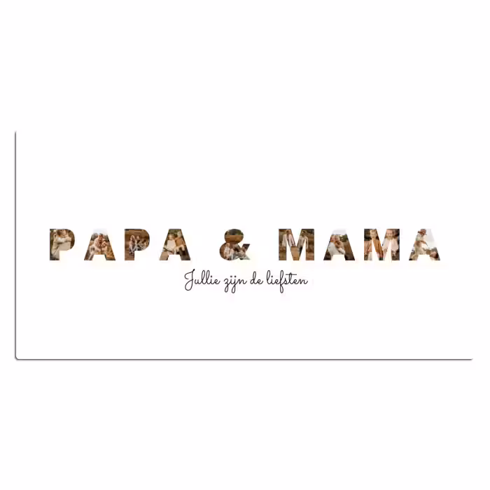 Gepersonaliseerde bureau onderlegger - Papa & Mama - Lettercollage