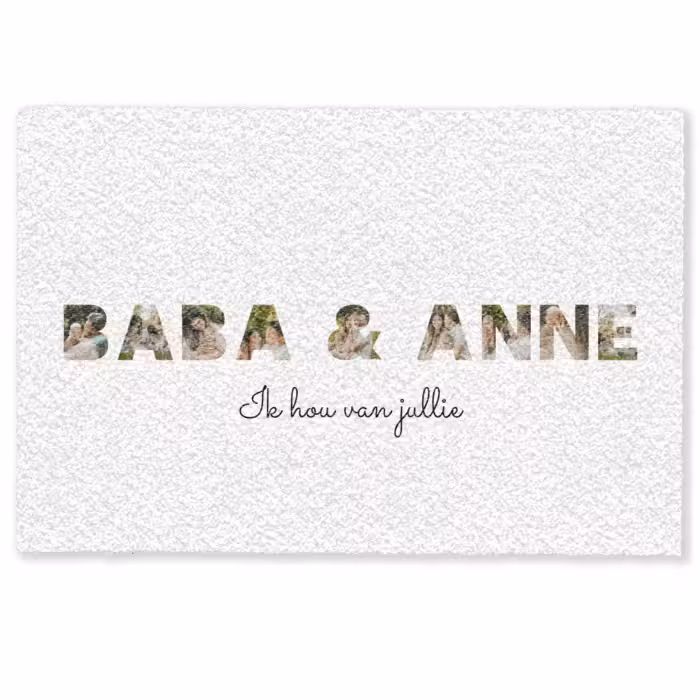 Gepersonaliseerde deurmat - Baba & Anne - Lettercollage