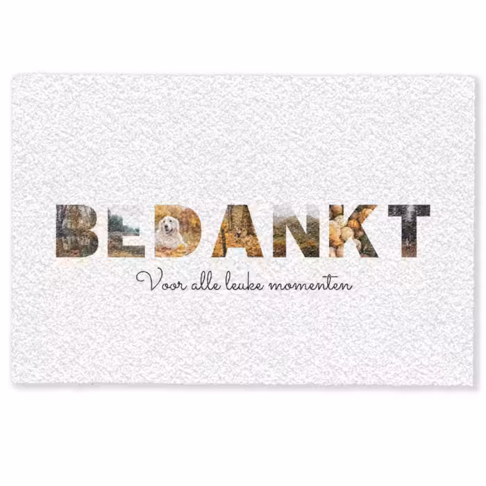 Gepersonaliseerde deurmat - Bedankt - Lettercollage