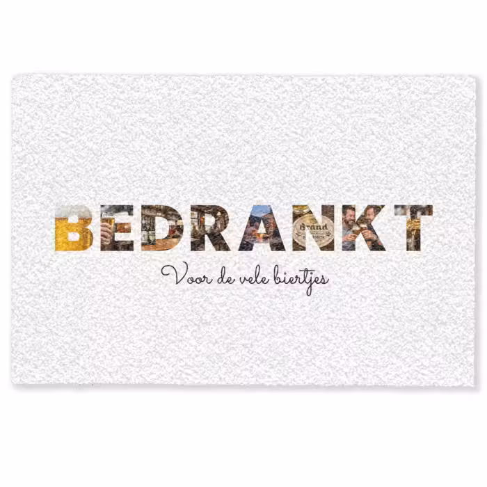 Gepersonaliseerde deurmat - Bedrankt - Lettercollage
