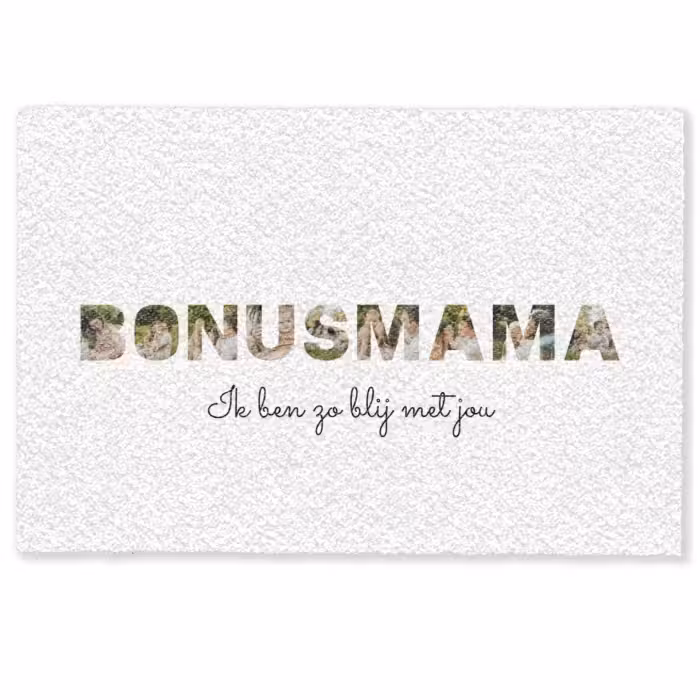 Gepersonaliseerde deurmat - Bonusmama - Lettercollage