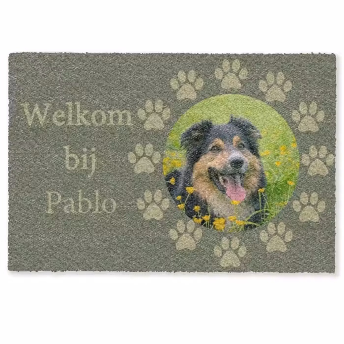Gepersonaliseerde deurmat - Eigen - Foto - Rond - Pootjes - Rondom