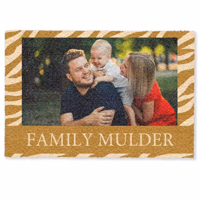 Gepersonaliseerde deurmat - Familie - In - Patroon - Dierenprint - Foto