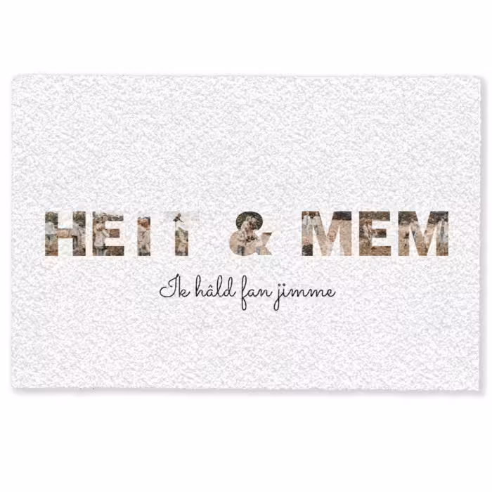 Gepersonaliseerde deurmat - Heit & Mem - Lettercollage