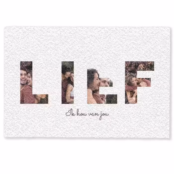 Gepersonaliseerde deurmat - Lief - Lettercollage