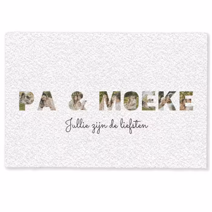 Gepersonaliseerde deurmat - Pa & Moeke - Lettercollage