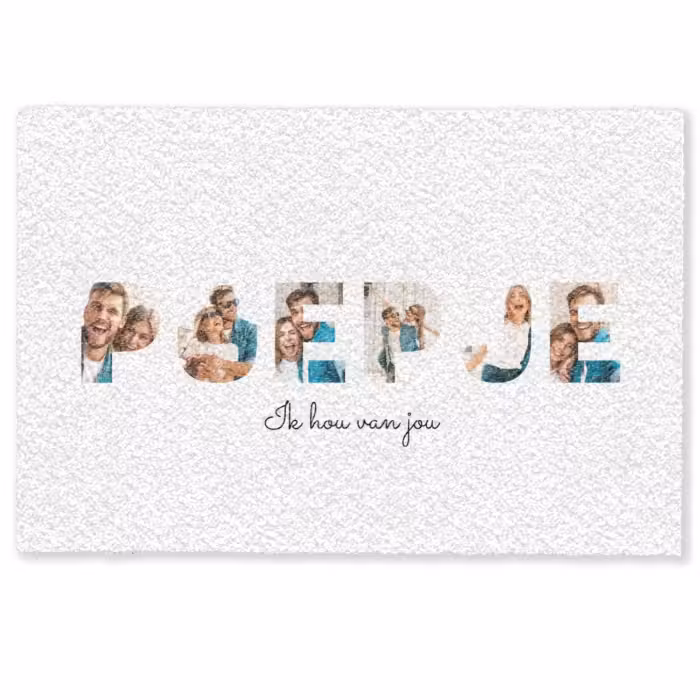 Gepersonaliseerde deurmat - Poepje - Lettercollage
