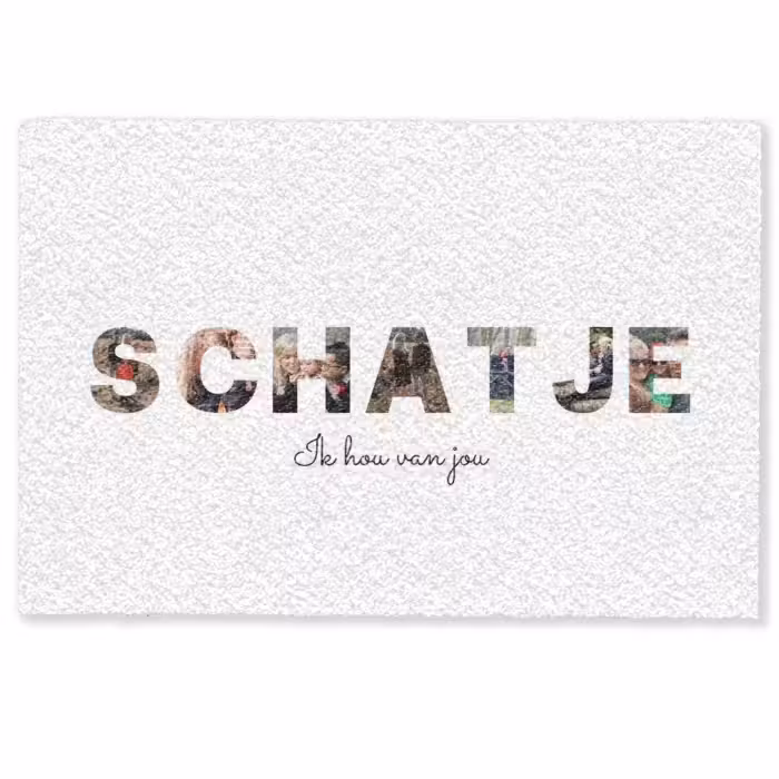 Gepersonaliseerde deurmat - Schatje - Lettercollage