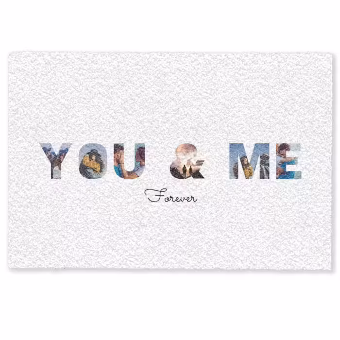 Gepersonaliseerde deurmat - You & Me - Lettercollage