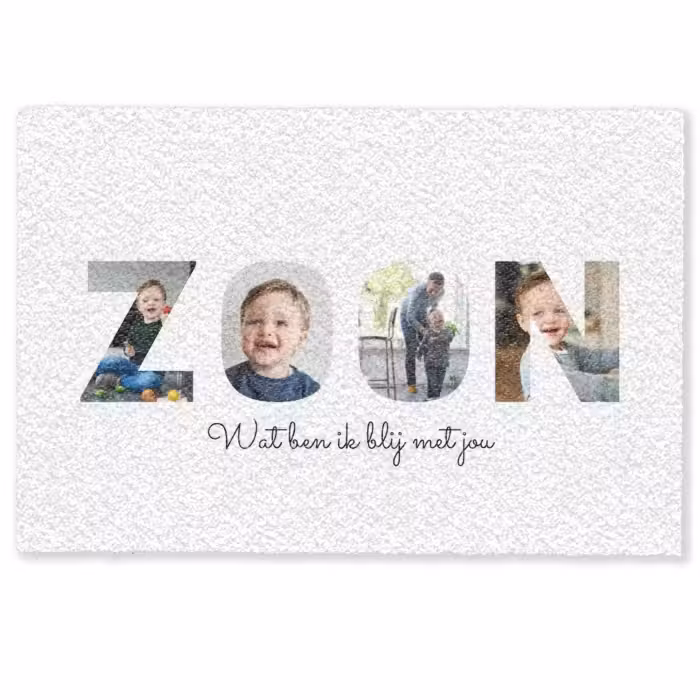 Gepersonaliseerde deurmat - Zoon - Lettercollage