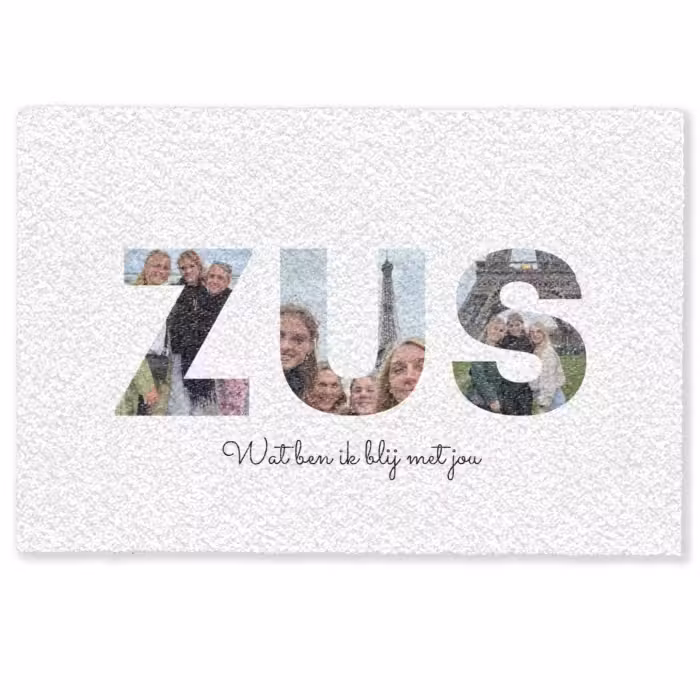 Gepersonaliseerde deurmat - Zus - Lettercollage