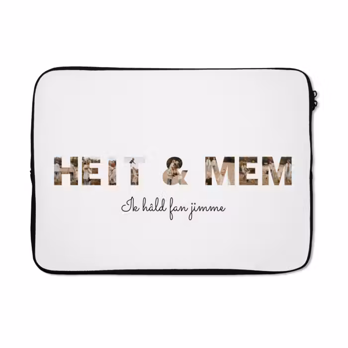 Gepersonaliseerde laptophoes - Heit & Mem - Lettercollage