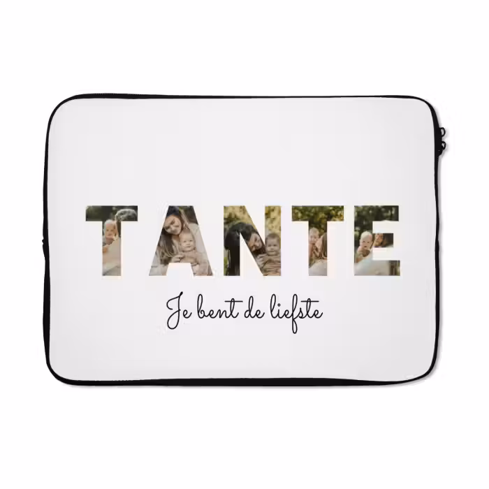 Gepersonaliseerde laptophoes - Tante - Lettercollage