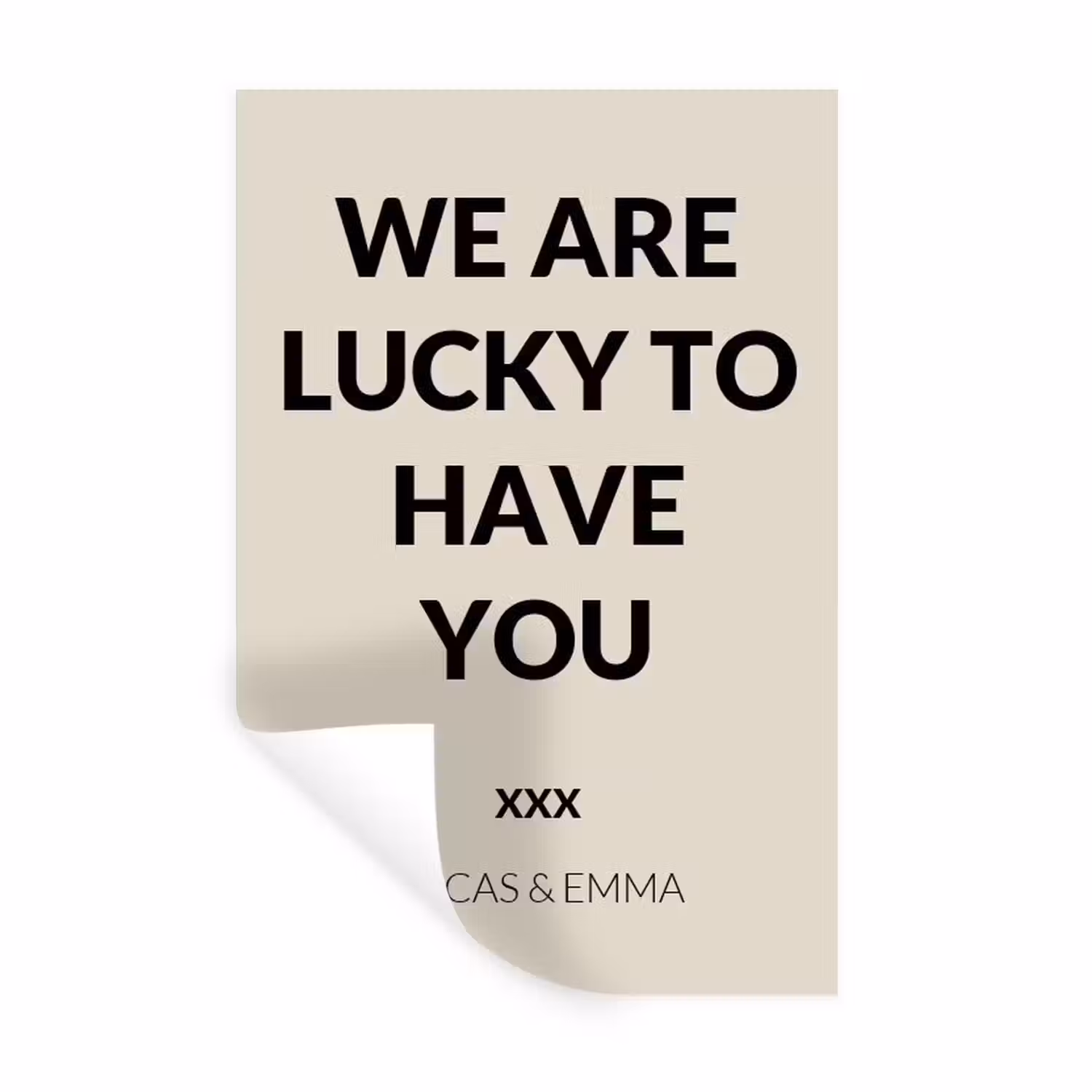 Gepersonaliseerde muursticker - We Are Lucky To Have You