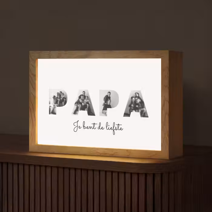 Gepersonaliseerde tafellamp - Papa - Lettercollage