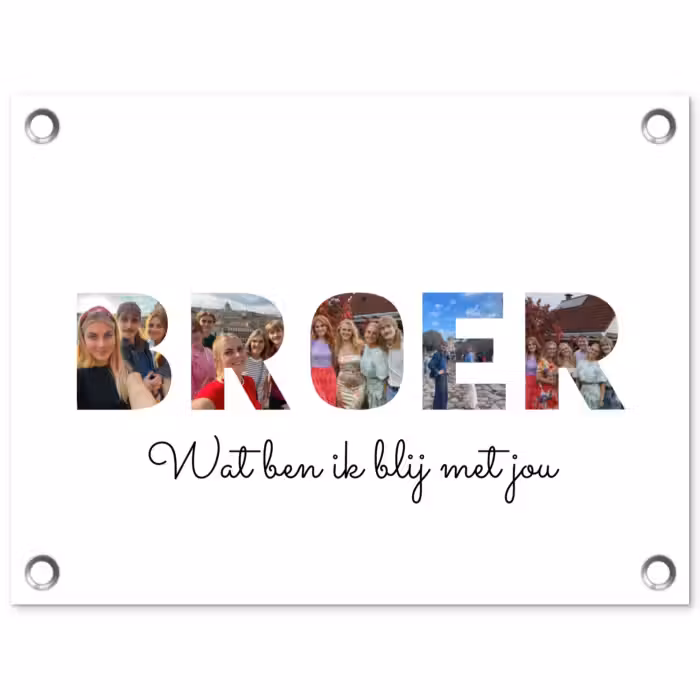 Gepersonaliseerde tuinposter - Broer - Lettercollage