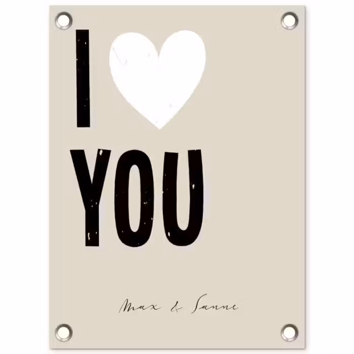 Gepersonaliseerde tuinposter - I Love You