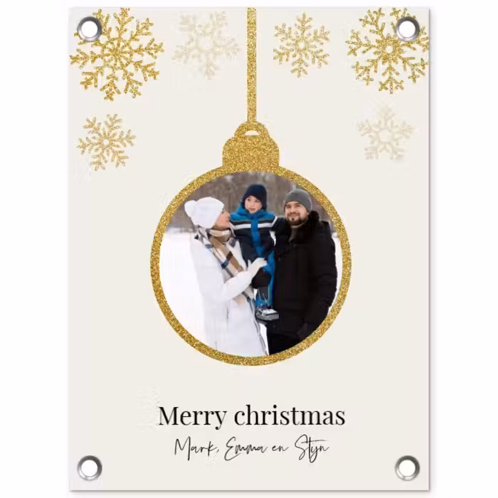 Gepersonaliseerde tuinposter - Kerstbal - Merry Christmas - Kerst