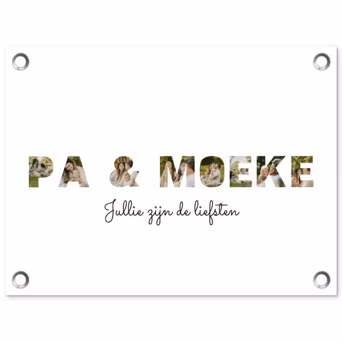 Gepersonaliseerde tuinposter - Pa & Moeke - Lettercollage