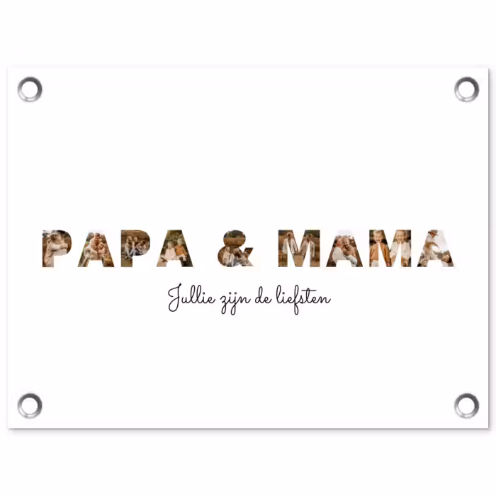 Gepersonaliseerde tuinposter - Papa & Mama - Lettercollage
