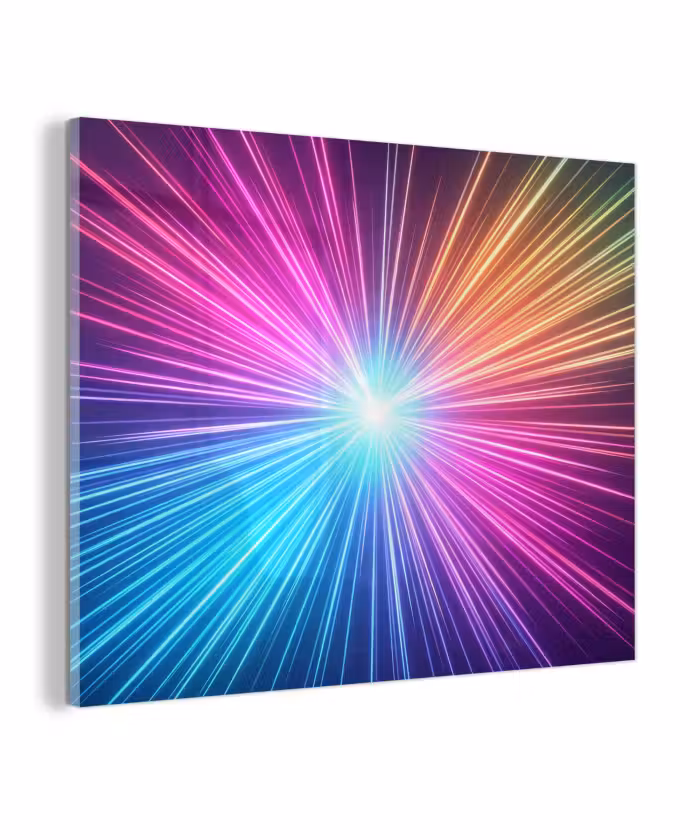Glas schilderij - Abstract - Light - Burst - Modern - Colorful