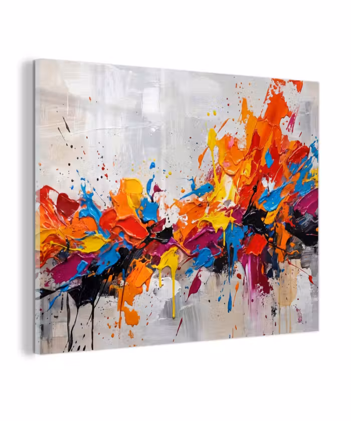 Glas schilderij - Abstract - Schilderij - Kleurrijk - Dynamisch