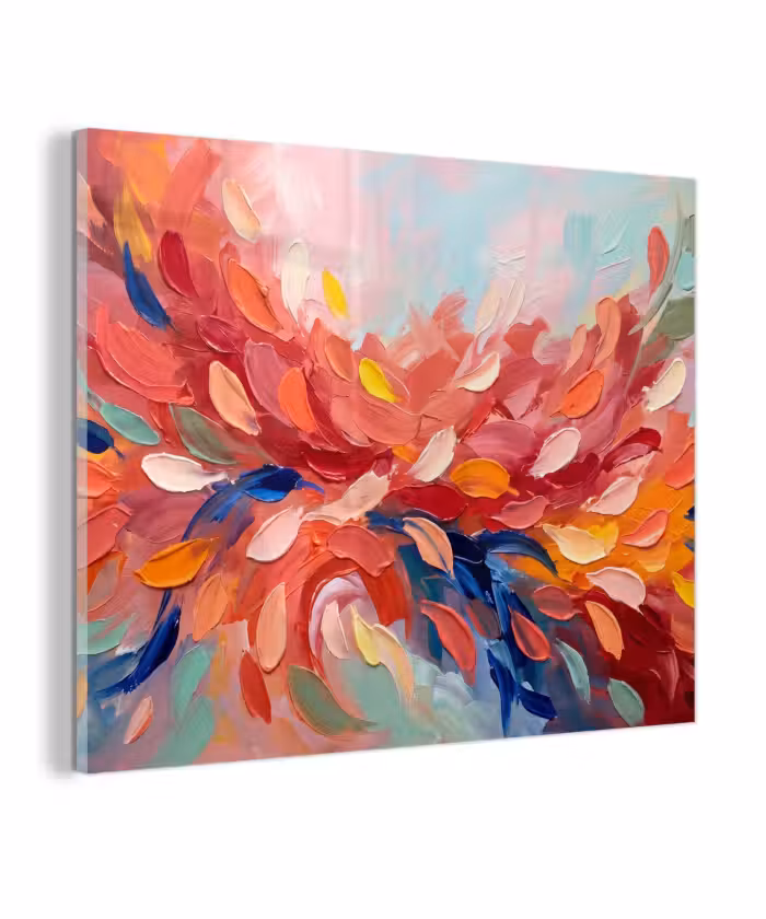 Glas schilderij - Bloemen - Abstract - Kunst - Modern