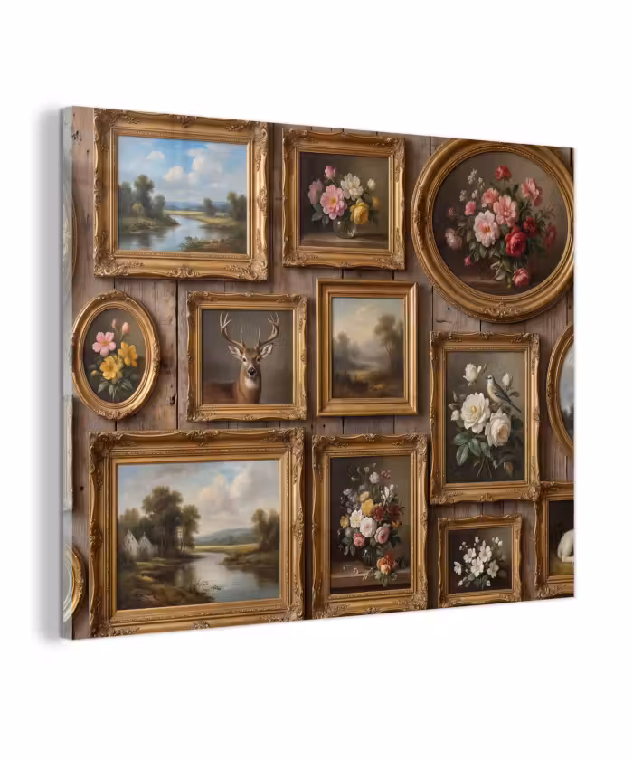 Glas schilderij - Bloemen - Rozen - Klassiek - Vaas - Kleurrijk