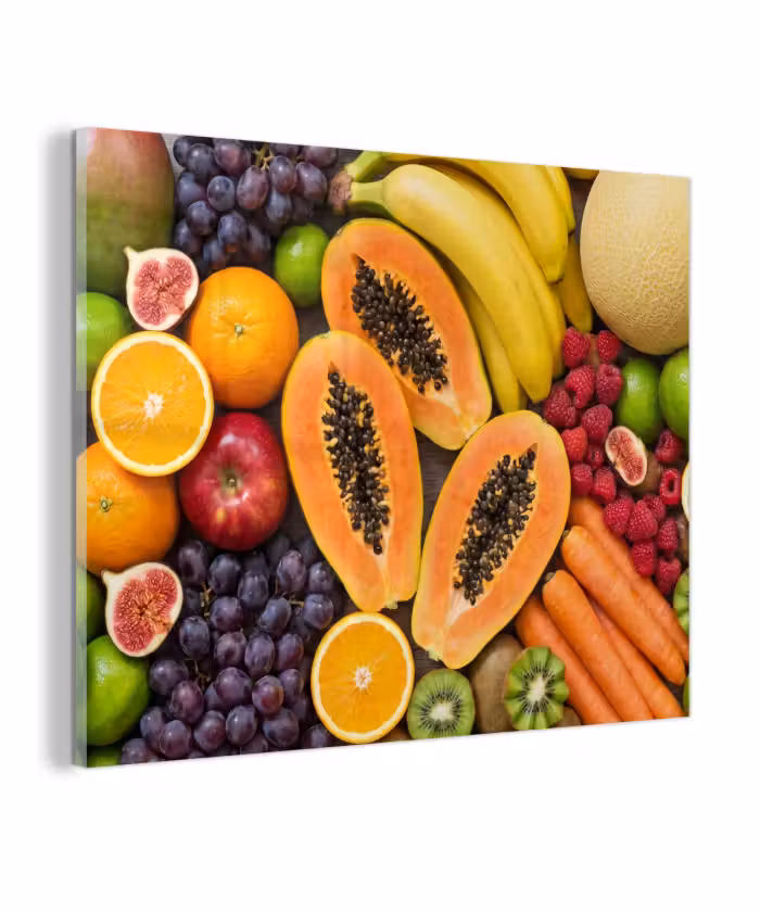 Glas schilderij - Eten - Fruit - Groenten - Vers - Kleurrijk
