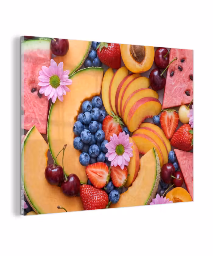 Glas schilderij - Eten - Fruit - Zomer - Kleurrijk