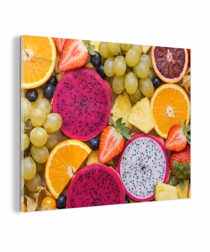 Glas schilderij - Fruit - Assortiment - Kleurrijk - Gezondheid