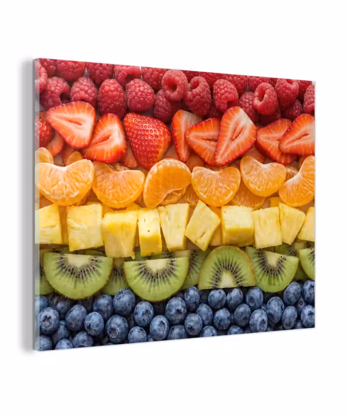 Glas schilderij - Fruit - Regenboog - Gezond - Kleurrijk