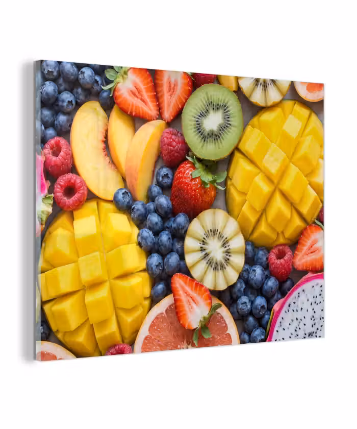 Glas schilderij - Fruit - Versneden - Kleurrijk - Eten - Gezond