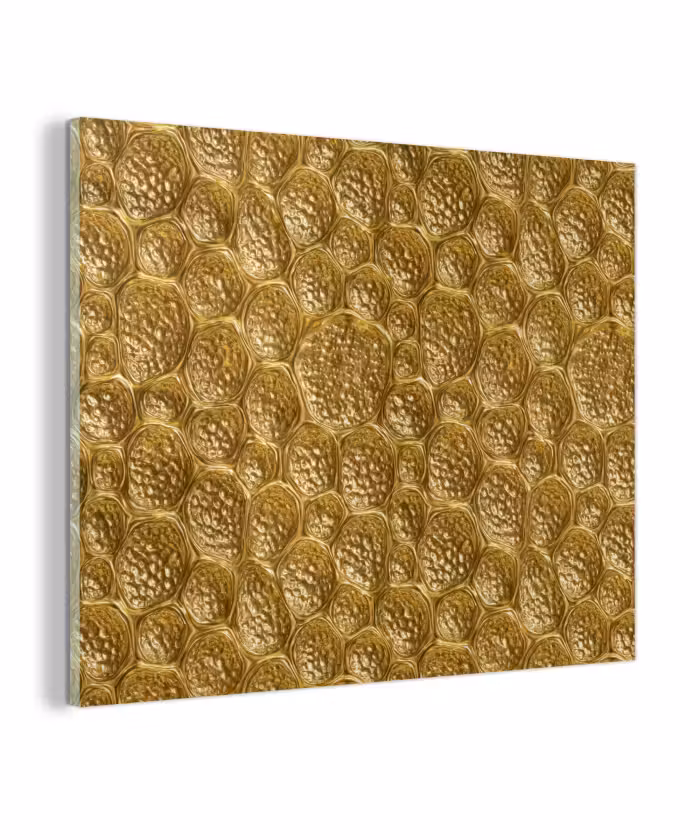 Glas schilderij - Gehamerd - Mozaïek - Antiek - Goud