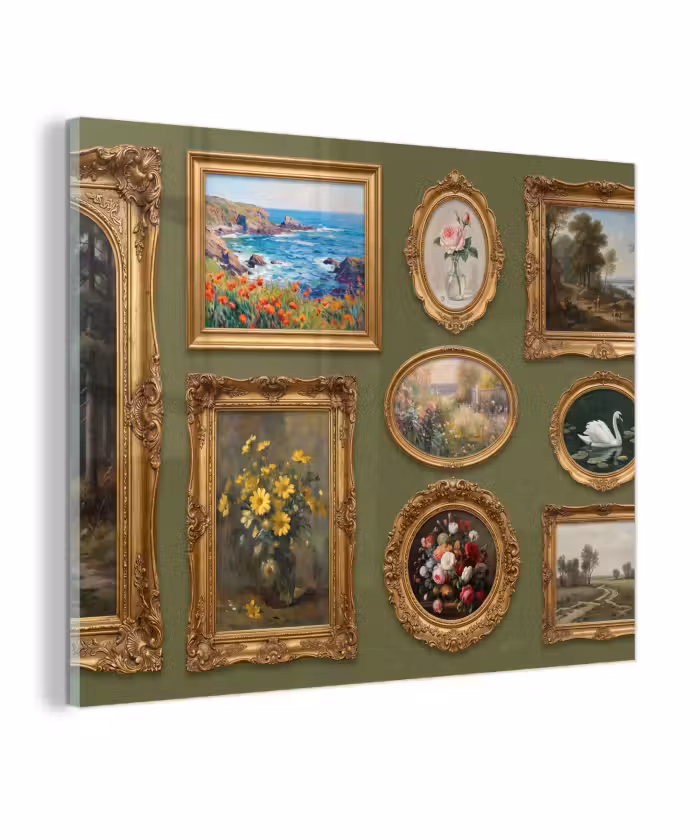 Glas schilderij - Hert - Bos - Natuur - Klassiek - Dieren