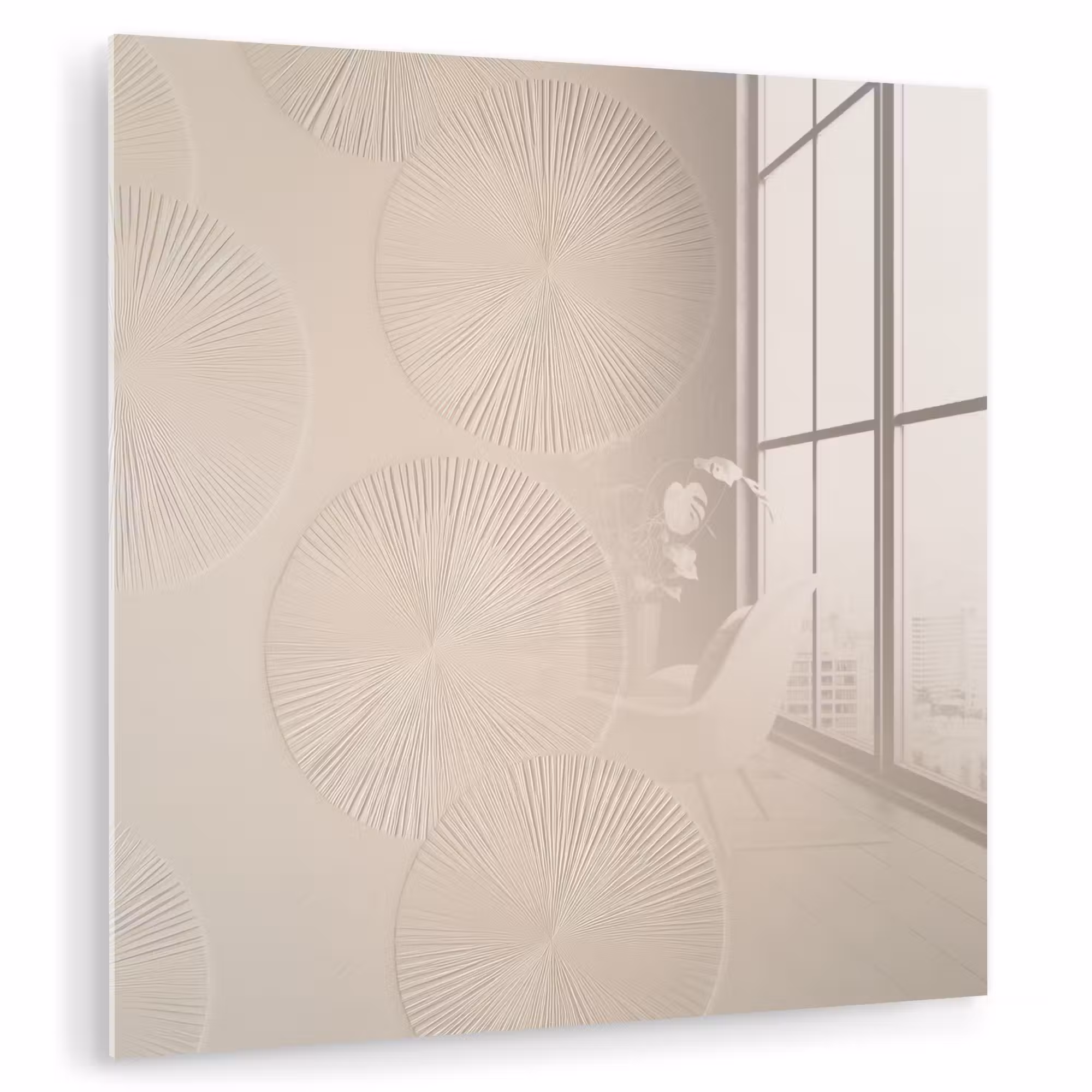 Glas schilderij - Japandi - Beige - Modern